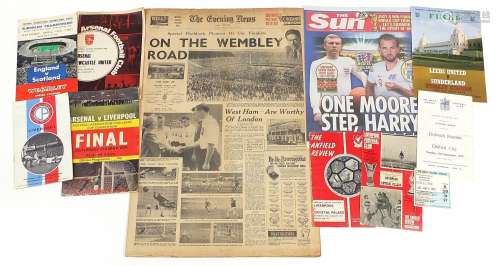 Football interest ephemera including programmes and Wembley ...