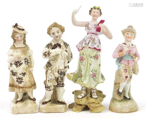 Four 19th century continental porcelain figures including a ...