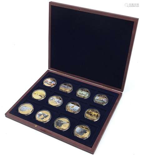 Set of twelve World War II proof commemorative coins by The ...