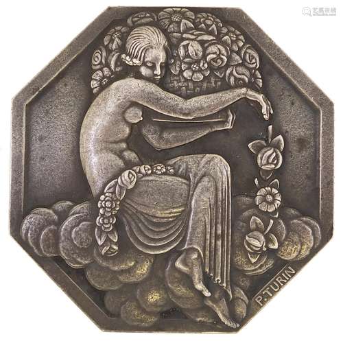 1920s Paris Exposition International decorative art medallio...