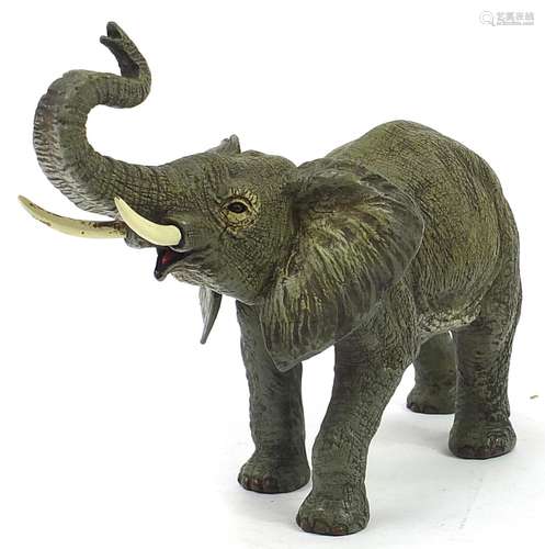 Large cold painted bronze elephant in the style of Franz Xav...