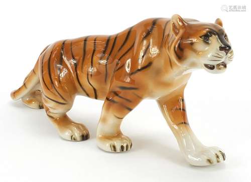 Royal Dux tiger, 39cm in length