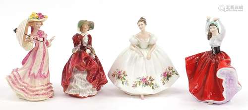 Four Royal Doulton figurines comprising Top o the Hill HN183...