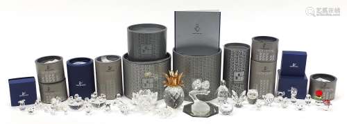 Collection of Swarovski Crystal animals, flowers and candleh...
