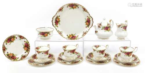 Royal Albert Old Country Roses teaware including teapot, the...