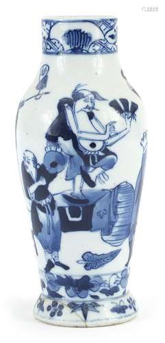 Chinese blue and white porcelain baluster vase hand painted ...