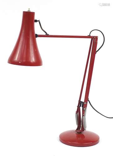 Vintage red enamelled metal Anglepoise table lamp, 85cm high...