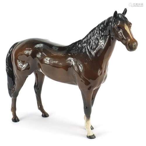 Large Beswick brown horse, 35cm in length