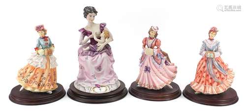 Three Leonardo Collection figurines and one Capodimonte figu...