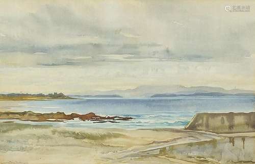 Dorothy Brown - Hopeman Harbour, Scottish watercolour, detai...