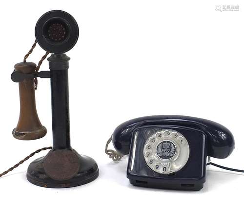 Vintage candlestick telephone and 1977 Silver Jubilee teleph...