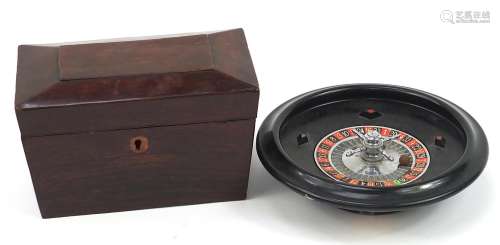 Victorian mahogany tea caddy with twin divisional interior a...
