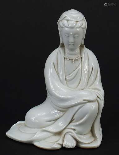 Chinese porcelain figure of Guanyin having a blanc de chine ...