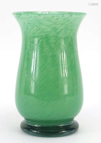 Scottish mottled green art glass vase, 22cm high