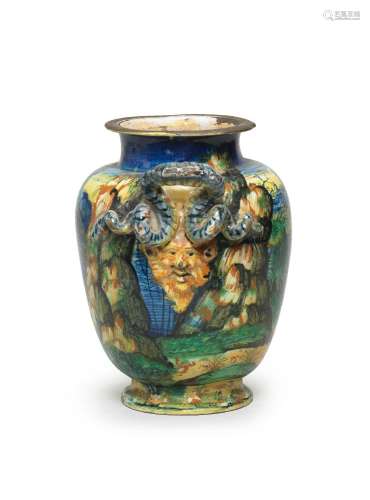 An Urbino maiolica wet drug jar attributed to the Fontana wo...