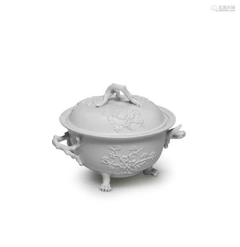 A rare Meissen olio pot and cover, circa 1725-30