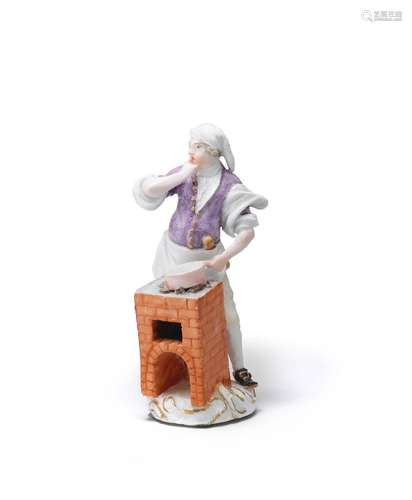 A Meissen 'Cris de Paris' figure of a cook, circa 1755