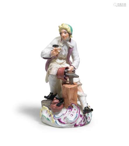 A Meissen figure of a coppersmith, circa 1760