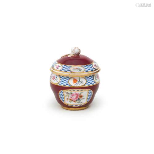 【*】A Meissen sugar bowl and cover, late 18th century