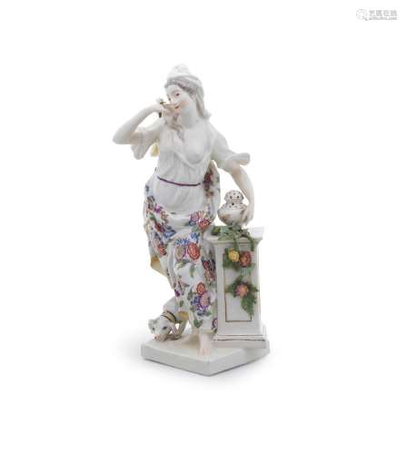 【*】A Meissen figure allegorical of 'Smell' from a set of the...