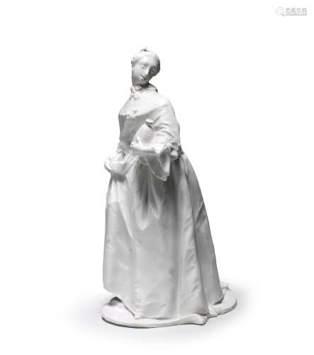 【*】A Nymphenburg white figure of Donna Martina, circa 1760