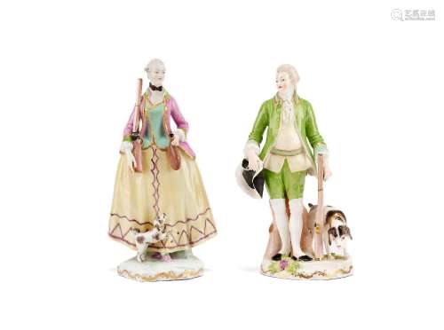 【*】A pair of Vienna figures of Hunters, circa 1765