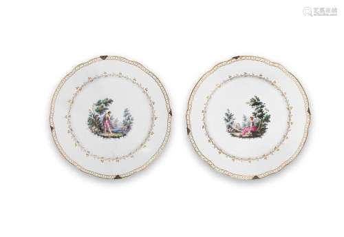 【*】A pair of Doccia plates, 1790-1820