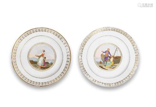 【*】Two Naples, Real Fabbrica Ferdinandea, plates from the 'S...