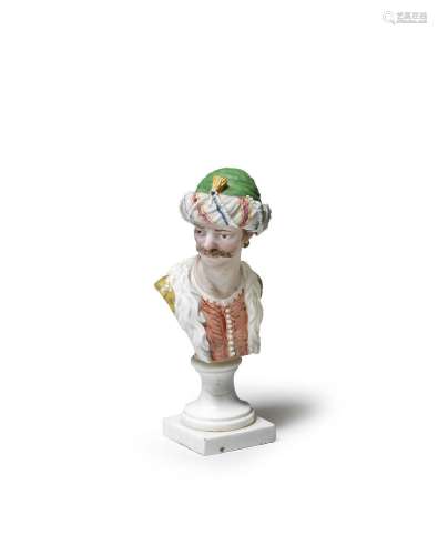 【*】A Naples, Real Fabbrica Ferdinandea, bust of a Turk, circ...