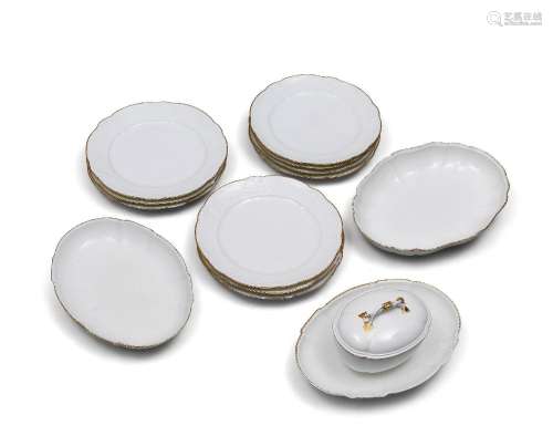 A group of ten Vincennes/Sèvres white plates (assiette à bou...