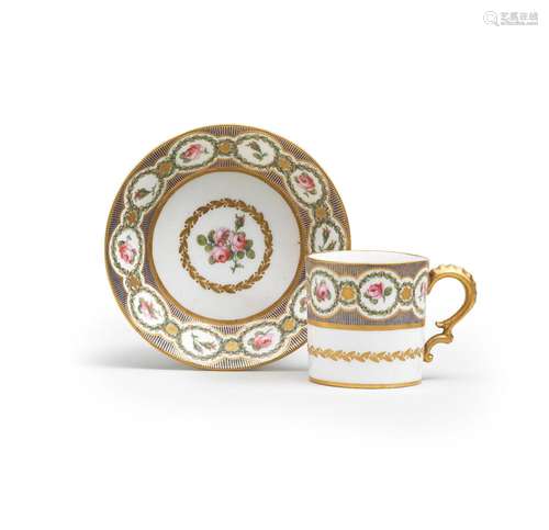 A large Sèvres cup and saucer (Gobelet 'Litron' et soucoupe)...