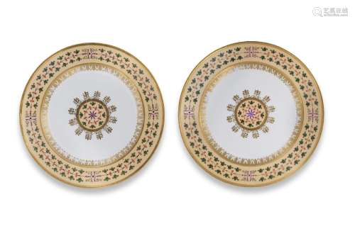 Two Sèvres plates from the Comte de Ségur service, dated 181...
