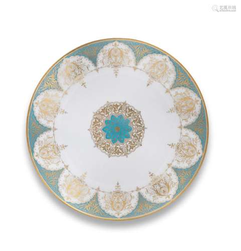 A Sèvres Persian-style plate from a service for Louis-Philip...