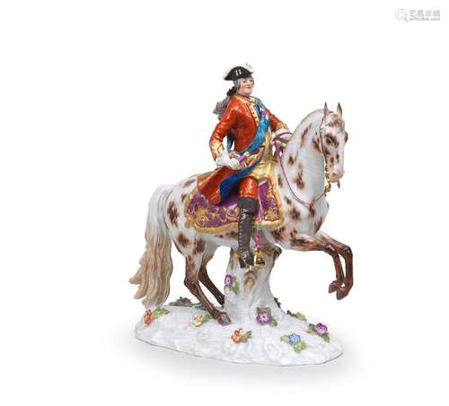 A Meissen figure of Augustus III on horseback, circa 1965