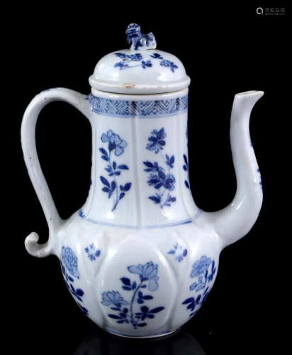 Porcelain fluted teapot