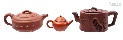 3 Yixing teapots