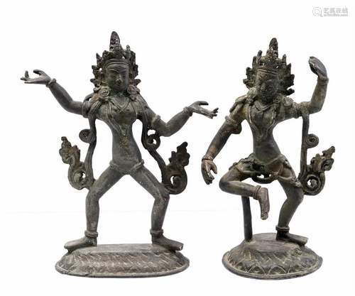 2 bronze statues of Tara