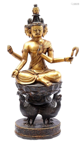 Bronze 2-piece Buddha statue