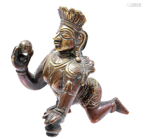 Bronze statue of the Hindu God Krishna