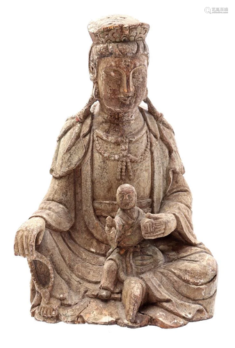 Wooden statue of Guanyin