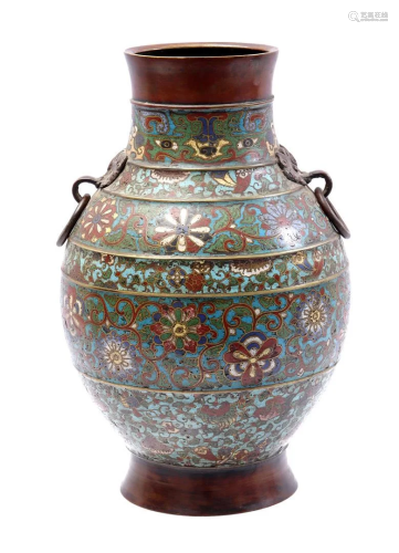 Bronze cloisonne vase