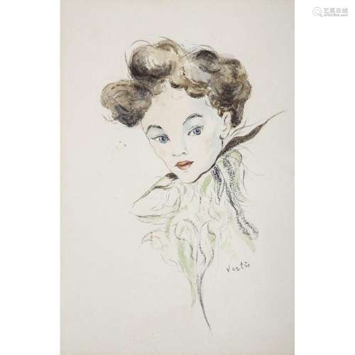 MARCEL VERTÈS (1895-1961)FEMME DE PROFILAquarelle sur papier...