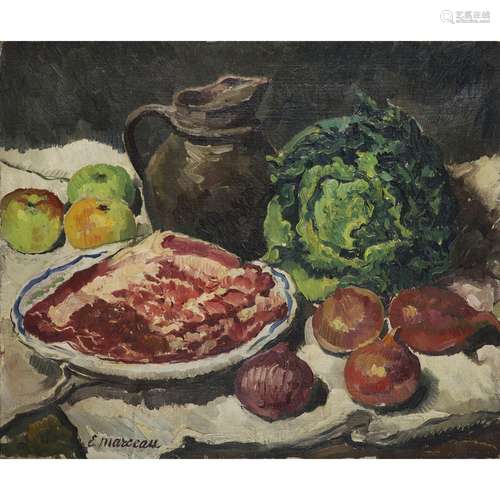 ÉTIENNE MARCEAU (1911-?)NATURE MORTE À LA PIÈCE DE VIANDE