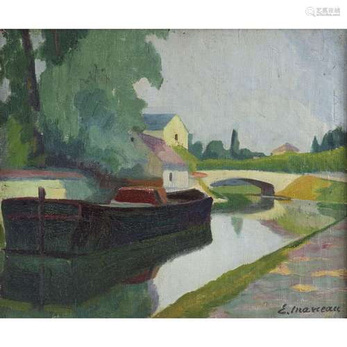 ÉTIENNE MARCEAU (1911-?)CANAL DU LOINGHuile sur toileSignée ...