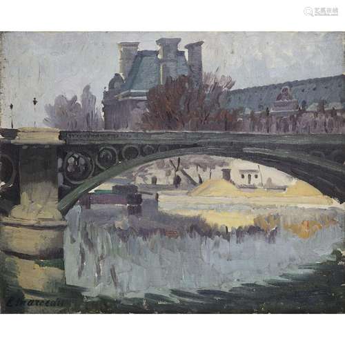 ÉTIENNE MARCEAU (1911-?)LE LOUVRE DEPUIS LES QUAIS DE SEINEH...