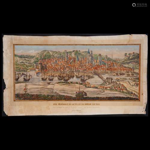 T. de Johmont, 'Vue Générale de la Ville de Rouen en 1525', ...