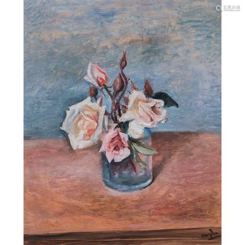 HENRI HAYDEN (1883-1970)BOUQUET DE ROSESHuile sur papier mar...