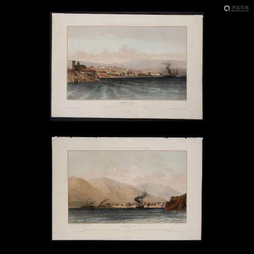 Pair of French lithographs 'Voyage dans la Mer Noire, le Bos...