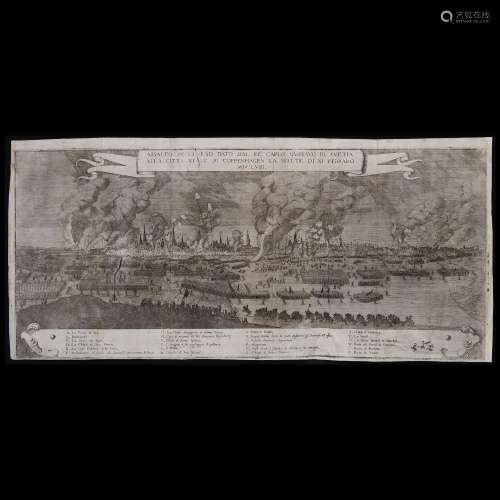 Engraving depicting the Battle of Copenhagen in 1658, Italy ...