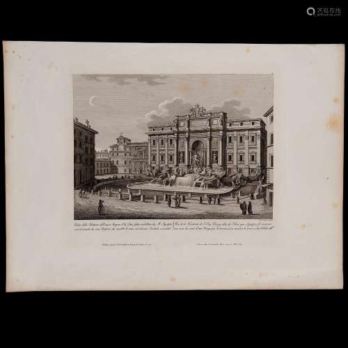 Achille Parboni (Rome, 18th - 19th century), View of the Tre...